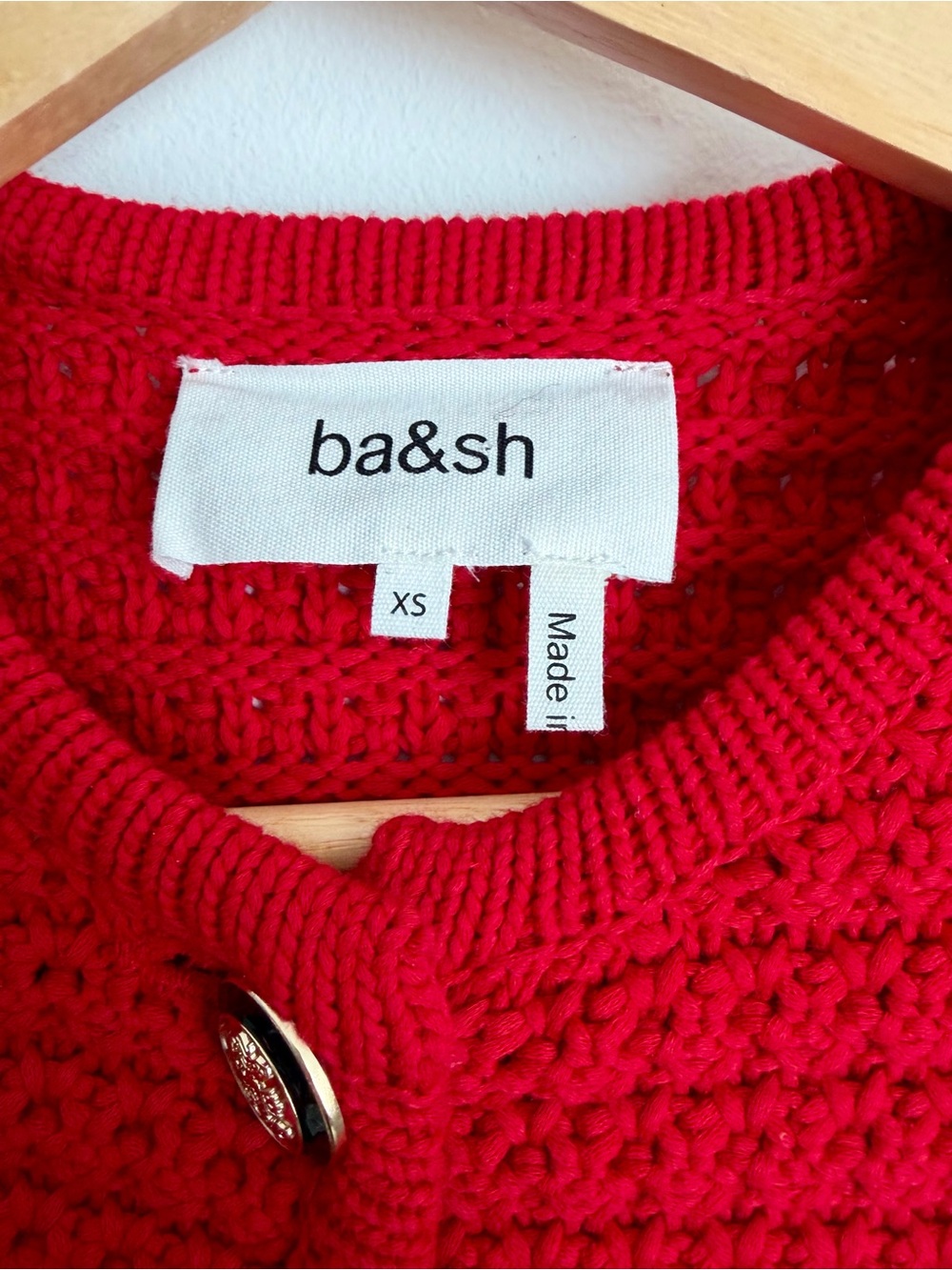 ba&sh - Gaspard Red Textured Cardigan - NWOT - XS - Picture 5 of 15